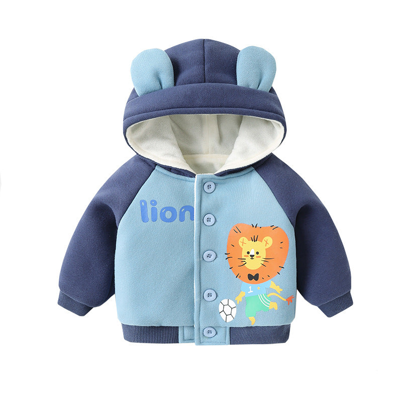 Chaqueta con Capucha de Vellón para Bebés para Niños y Niñas de Invierno