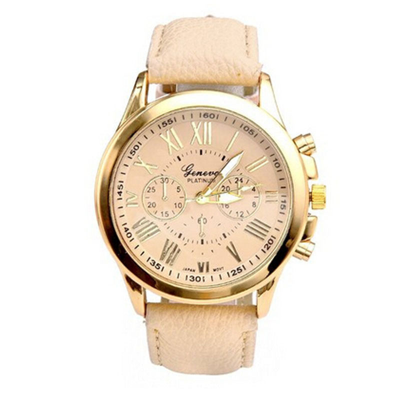 Reloj de cuero para mujer y reloj de cuarzo para exteriores para hombres