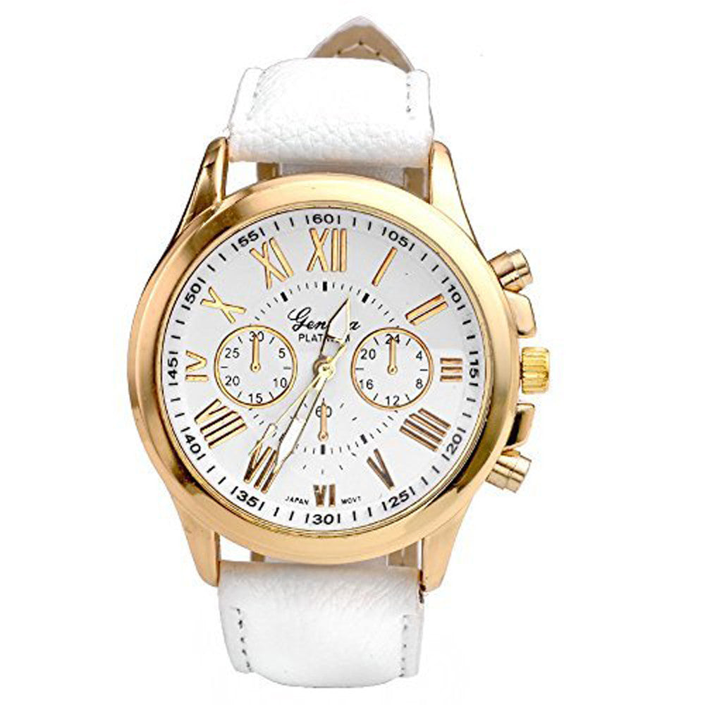 Reloj de cuero para mujer y reloj de cuarzo para exteriores para hombres