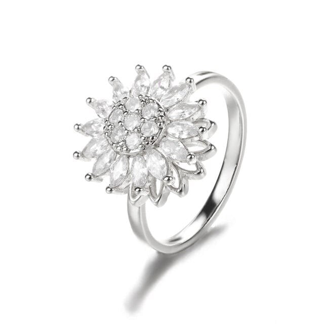 Anillo Giratorio de Girasol para Alivio de la Ansiedad (Mujeres)