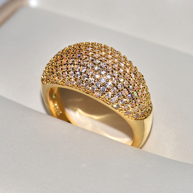 Anillo Lujoso Estrellado con Circonita de Estrás Completo
