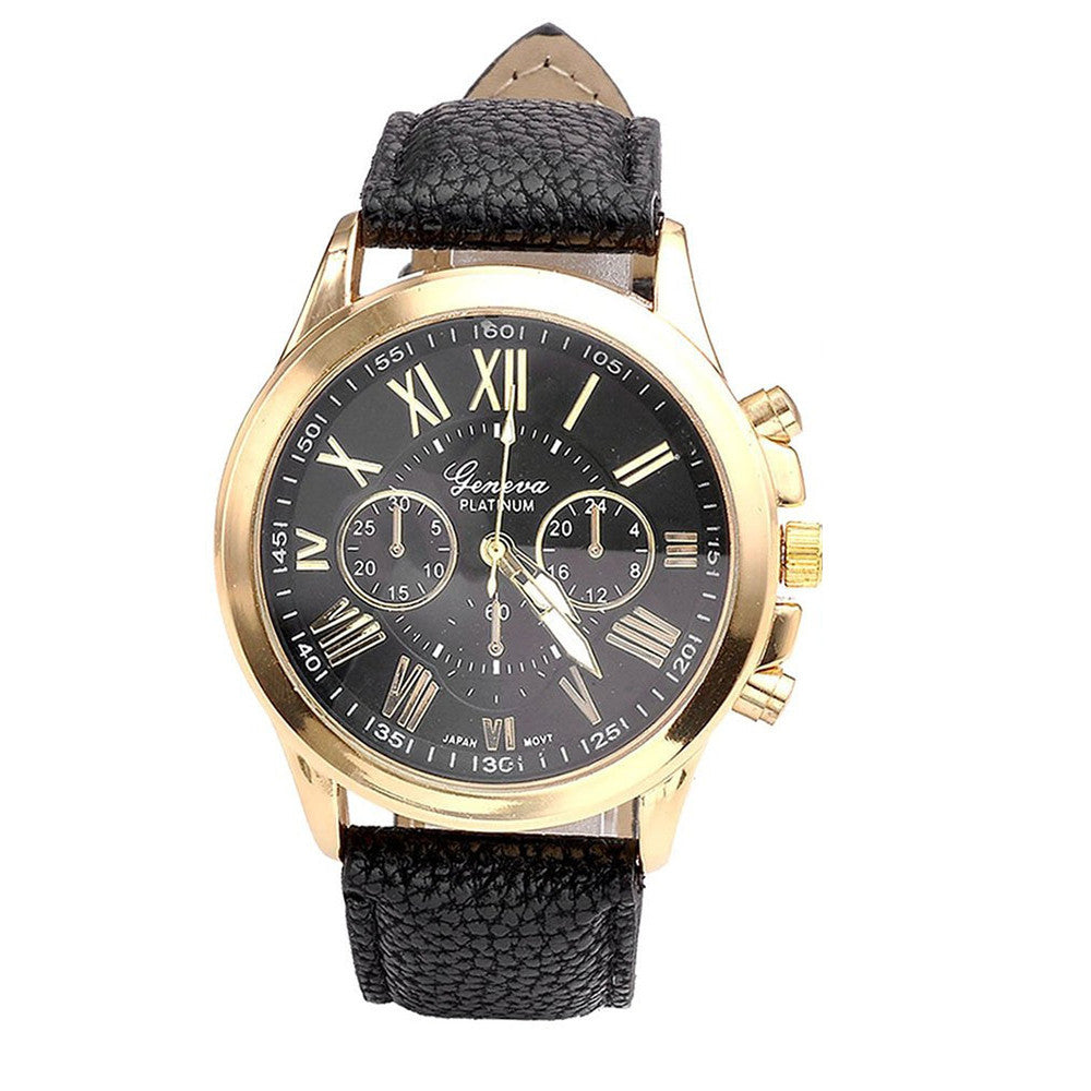 Reloj de cuero para mujer y reloj de cuarzo para exteriores para hombres
