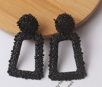 Aretes Metálicos Trapezoidales Exagerados para Mujeres - detalle, joyería para mujer