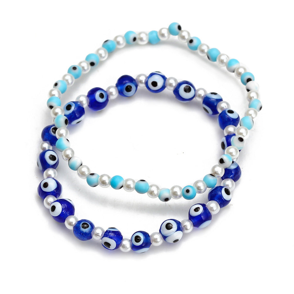 Conjunto de Pulseras con Cuentas de Ojo para Mujer