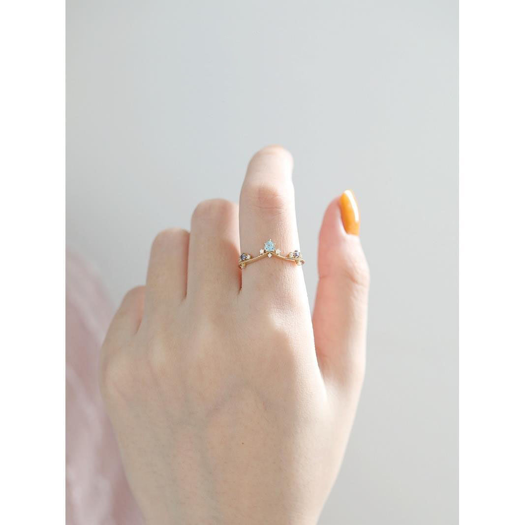Anillo de Plata S925 Chapado en Topacio Crisantemo