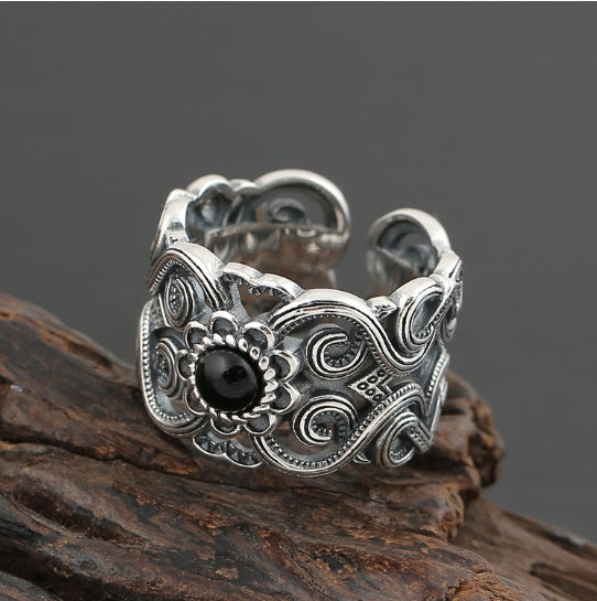 🥈 Anillo Vintage de Flor en Plata ✨