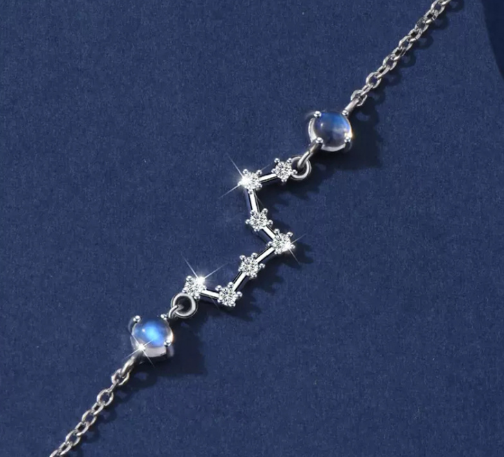 Pulsera de Piedra Lunar del Zodiaco 'Lucky Twelve' para Mujeres