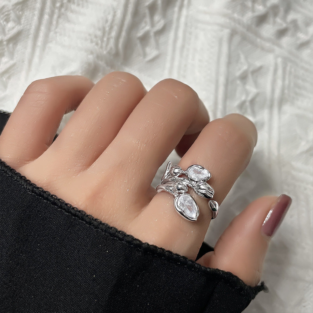 🌷 Anillo Tulán de Circonita Simple y Exagerado ✨
