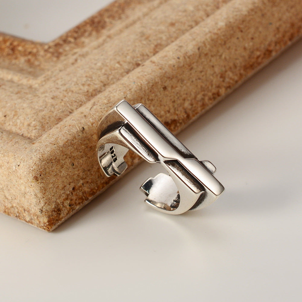 Anillo Personalizado Retro de Plata para Mujeres