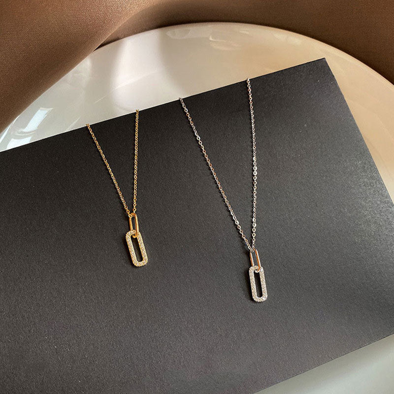 Collar Minimalista S925 Chapado en Oro 14K con Zircón