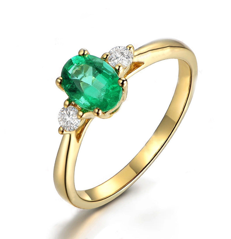 💎 Anillo Vintage Oro Esmeralda Moissanita Verde ✨
