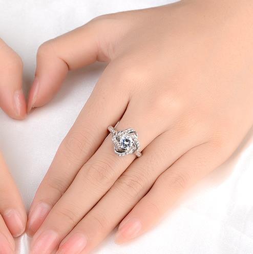 Anillo de Joyería de Diamante de Plata S925