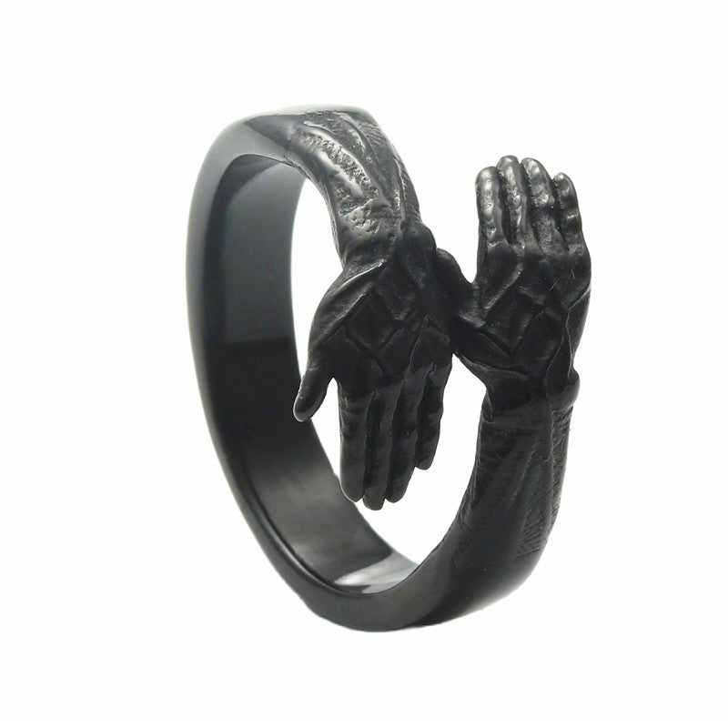 Anillo de Mano de Acero de Titanio Retro Punk para Hombres