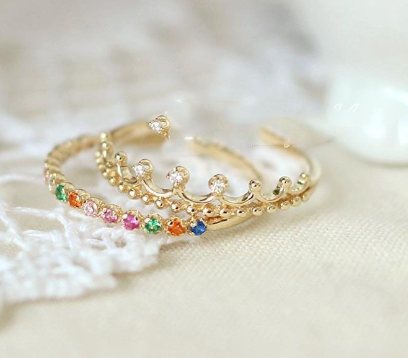 👑 Anillo Corona de Plata de Ley ✨