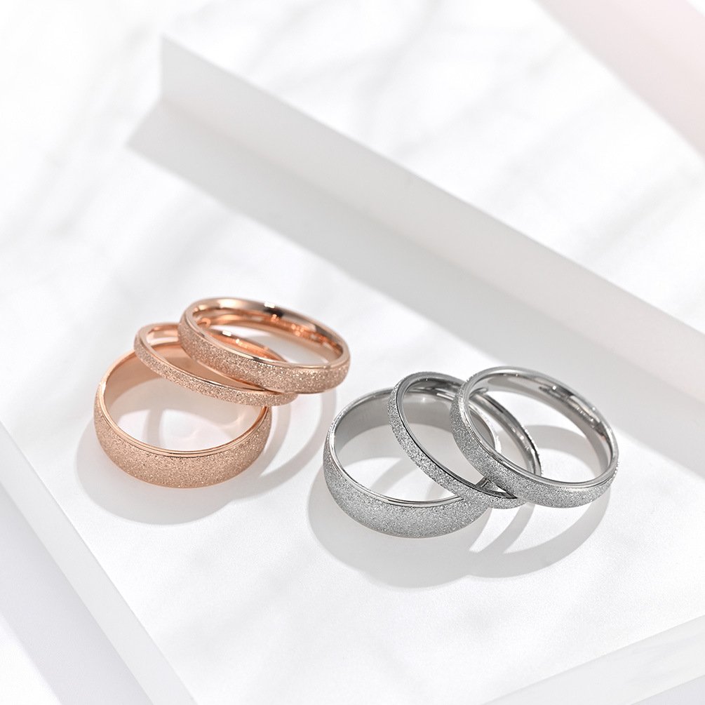 Anillo Escarchado de Oro Rosa para Mujer