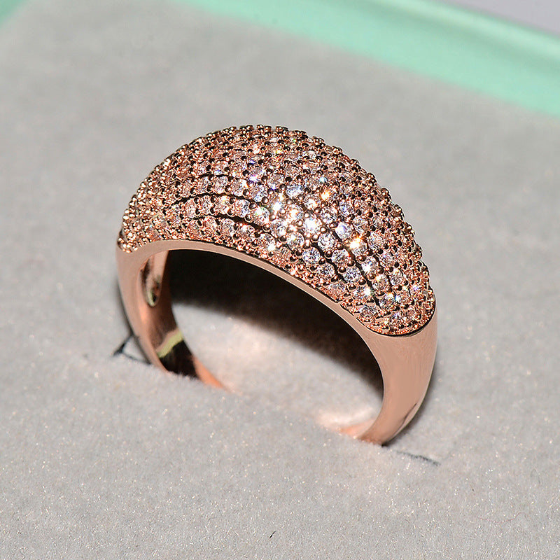 Anillo Lujoso Estrellado con Circonita de Estrás Completo
