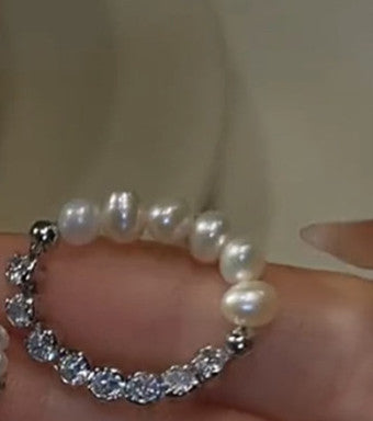 Anillo con Perla Natural de Agua Dulce - detalle, joyería de moda