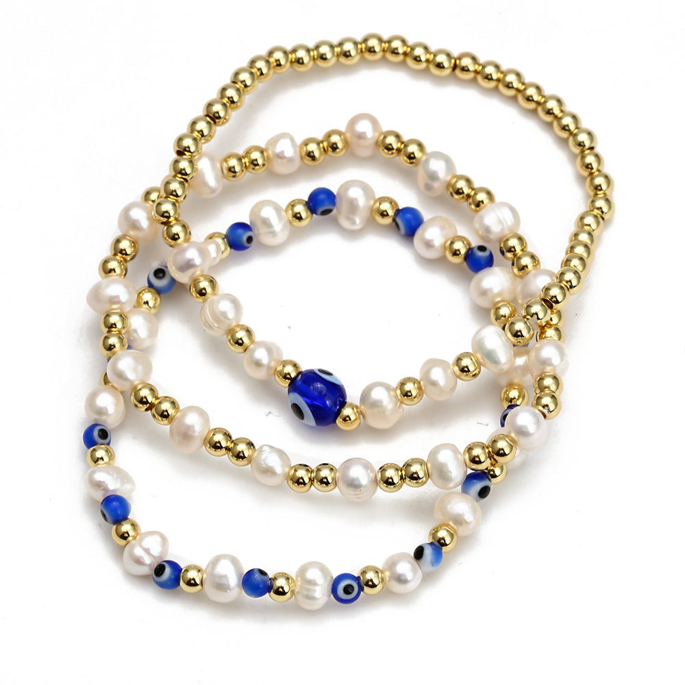 Conjunto de Pulseras con Cuentas de Ojo para Mujer