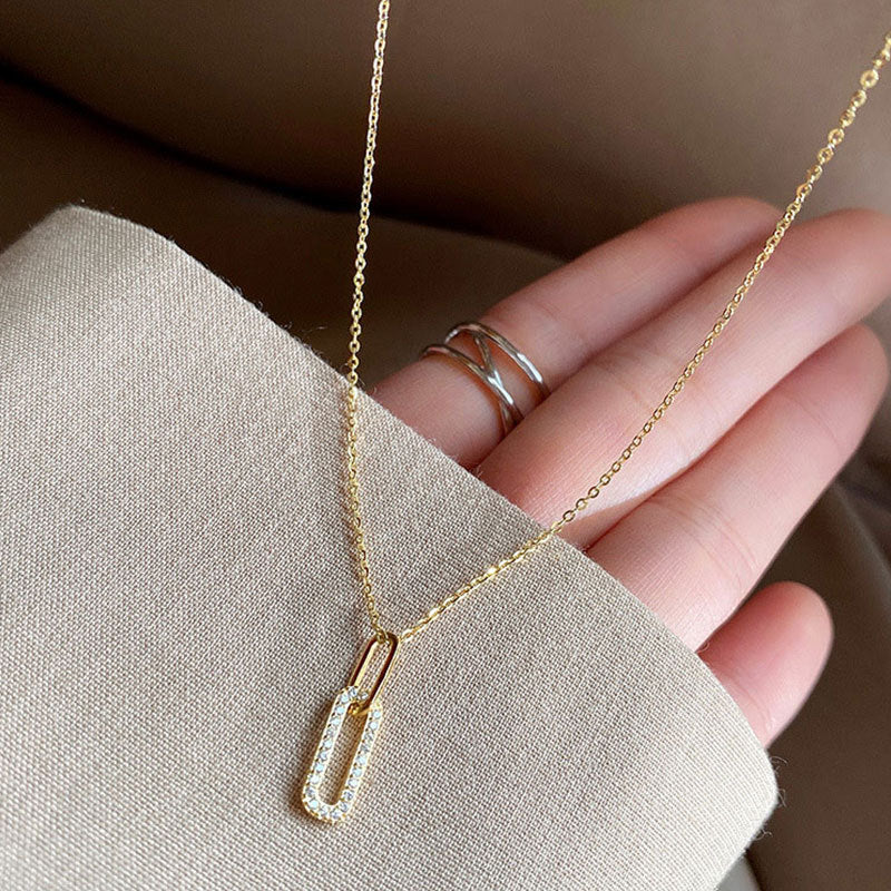 Collar Minimalista S925 Chapado en Oro 14K con Zircón