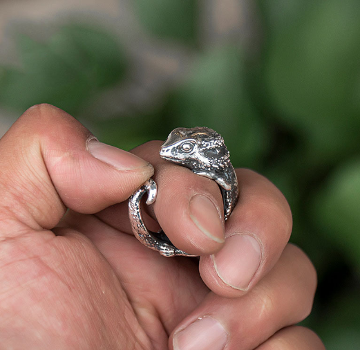 Anillo Abierto de Lagarto Retro para Hombre y Mujer