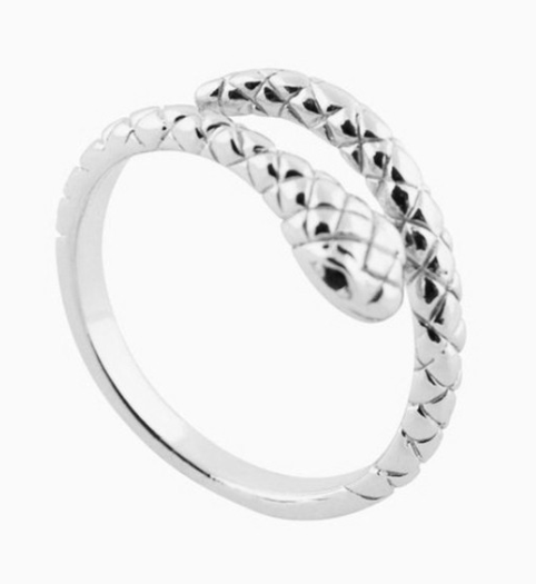Anillo Hueco Serpentina de Acero Inoxidable Texturizado