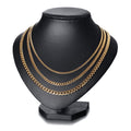 Collar Cadena Cubana Estilo Europeo y Americano Doble Oro para Mujer
