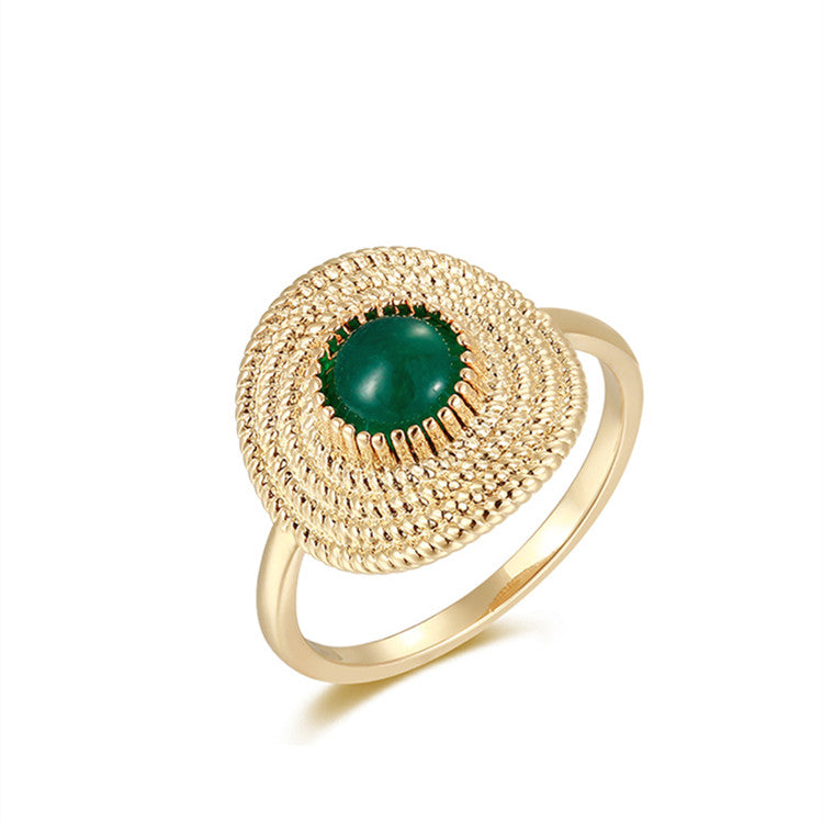 💎 Anillo Vintage Geométrico con Gema para Mujer ✨
