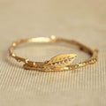 Anillo de Hoja Creativa Electrochapado en Oro 18K
