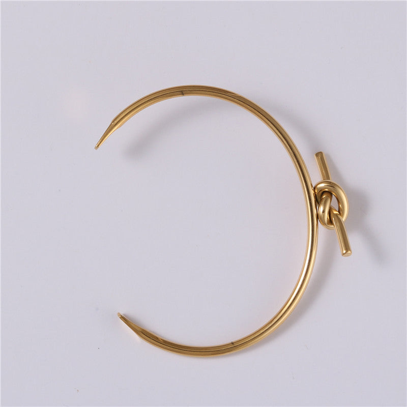 Pulsera Ajustable de Nudo de Amor de 18K para Mujeres