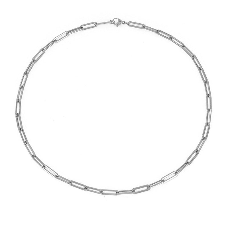 Collar Minimalista de Cruz en Acero Inoxidable Chapado en Oro - vista completa, joyería de moda