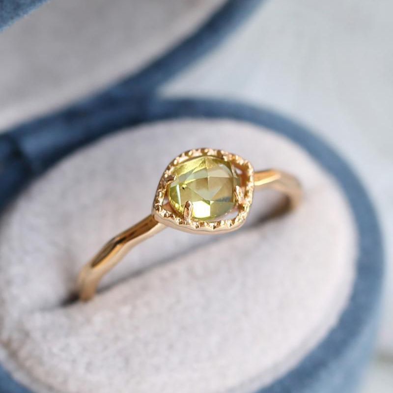 💚 Anillo de Peridoto Imitación Estilo Japonés ✨