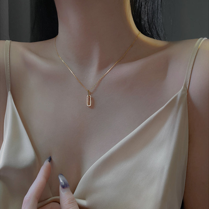 Collar Minimalista S925 Chapado en Oro 14K con Zircón