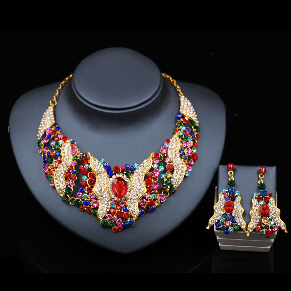 Conjunto de Collar y Pendientes con Cristales para Mujer