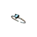 Anillo de Amor Retorcido de Plata de Ley S925 con Circonitas Negras
