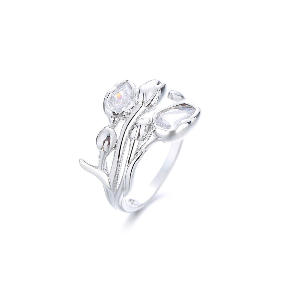 🌷 Anillo Tulán de Circonita Simple y Exagerado ✨