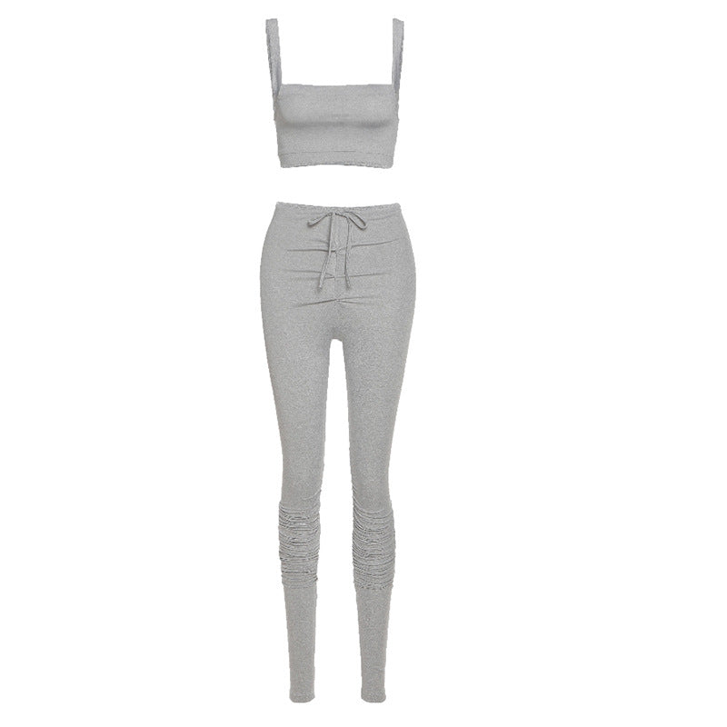 Conjunto Casual de Verano para Mujer con Diseño Descubierto de Hombros