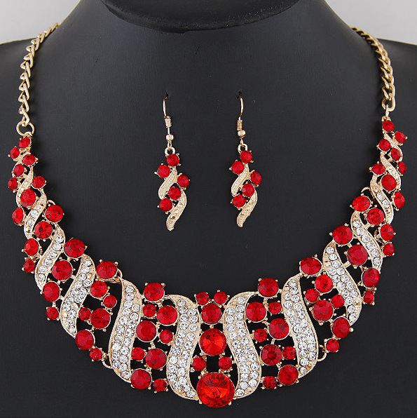 Conjunto de Collar y Pendientes con Cristales para Mujer