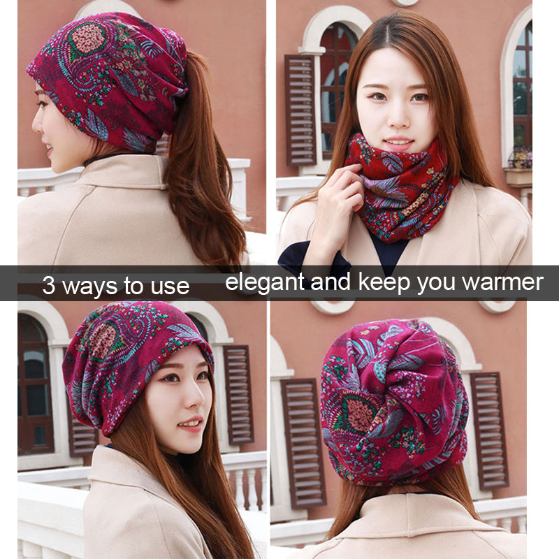Gorro Sin Visera de 6 Colores para Mujer con 3 Estilos de Uso