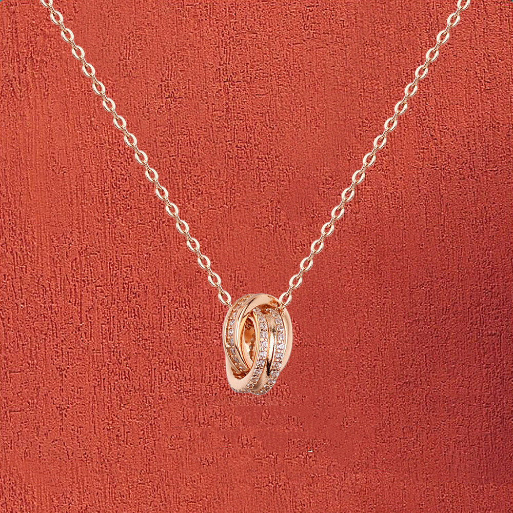 💍 Collar Chomel de Doble Anillo con Micro-Diamante ✨