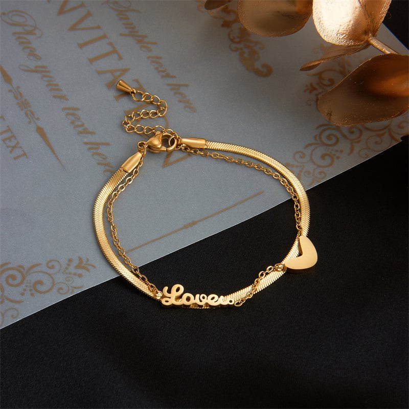 Pulsera de Amor de Doble Capa Simple para Mejores Amigos