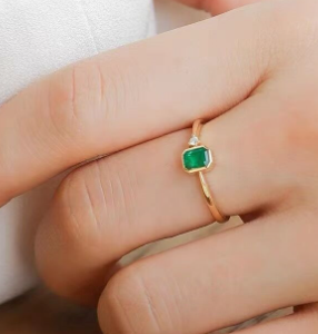 💚 Anillo Esmeralda Diamante para Mujer ✨