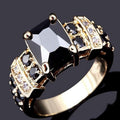 Anillo de Moda Rectangular de Obsidiana