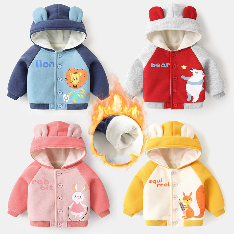 Chaqueta con Capucha de Vellón para Bebés para Niños y Niñas de Invierno