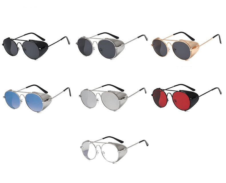 Gafas de Sol Redondas Estilo Steampunk Clásicas para Hombres y Mujeres