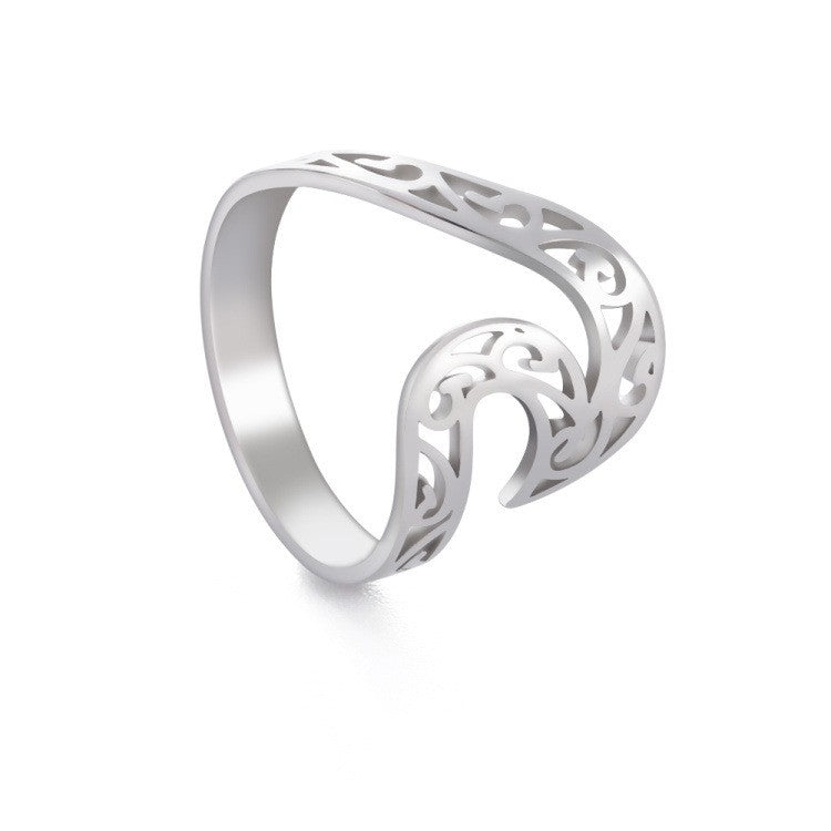 Anillo Cabeza de Onda con Patrón Hueco Geométrico