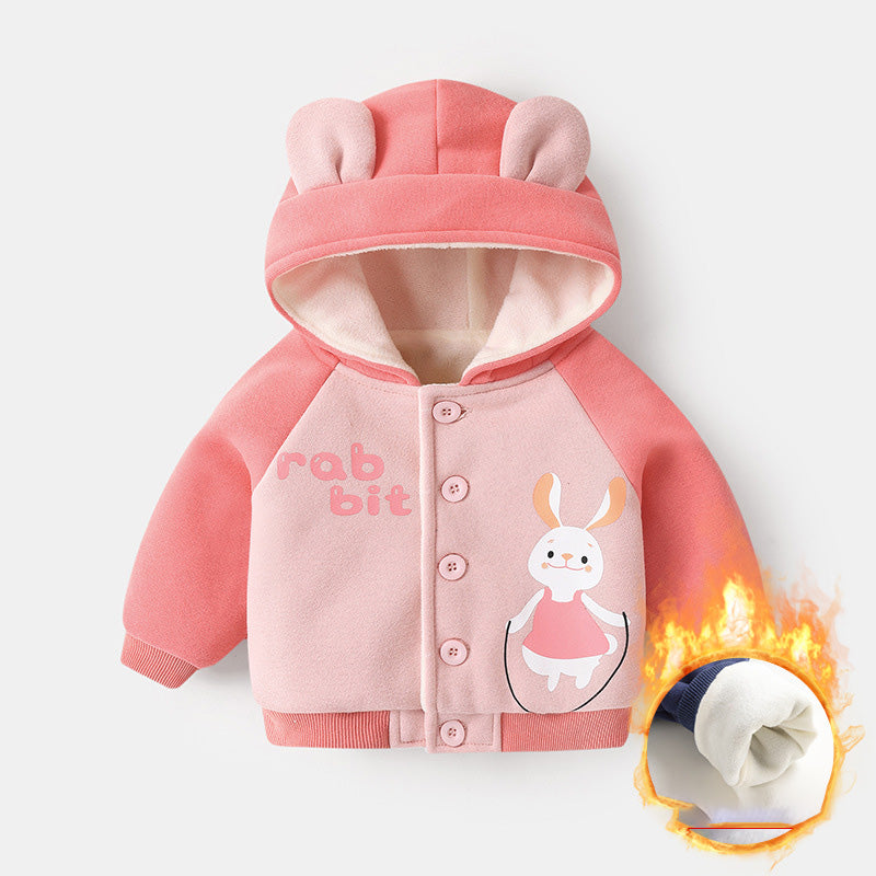 Chaqueta con Capucha de Vellón para Bebés para Niños y Niñas de Invierno