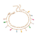Set de Tobillero Colorido con Colgantes en Forma de Gota para Niñas
